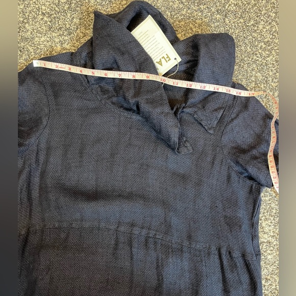 NWT Flax Navy Cowl Neck Linen Maxi Dress Size P/S - Picture 11 of 12